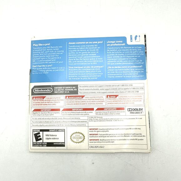 Wii Sports (Nintendo Wii, 2006) in Cardboard Sleeve Rated E - Picture 3 of 6